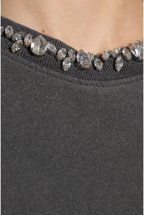 Golden Goose Grijze Katoenen T-shirt met Logopatch Gray Dames - Foto 2