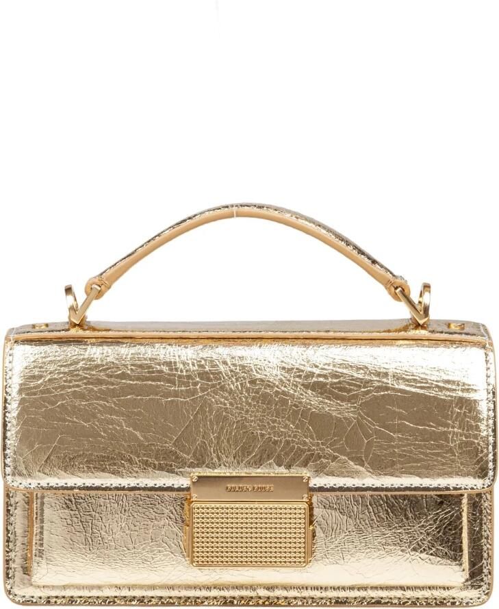 Golden Goose Metallic Finish Schoudertas met Sluiting Yellow Dames