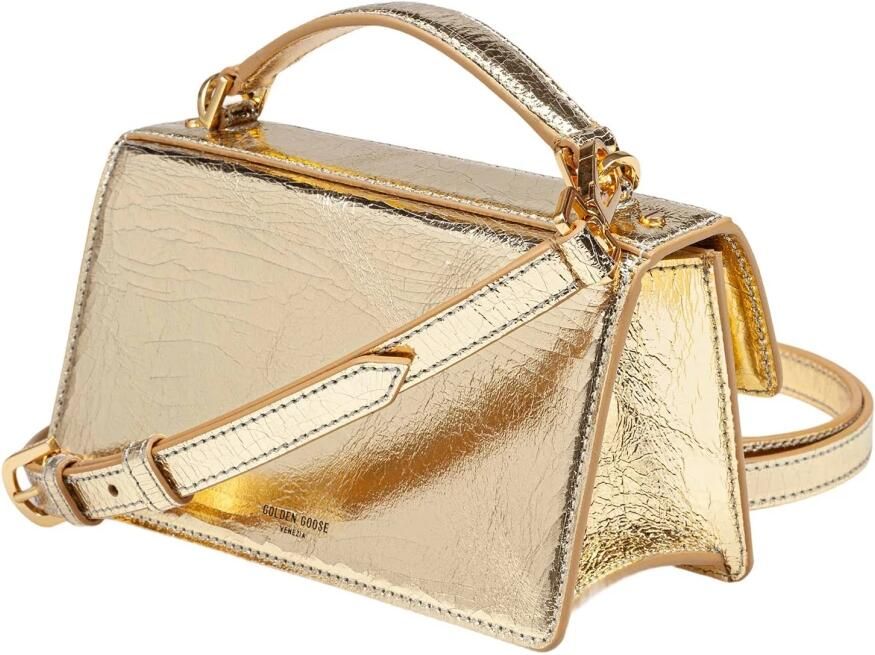 Golden Goose Metallic Finish Schoudertas met Sluiting Yellow Dames - Foto 5