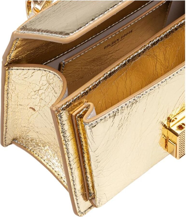 Golden Goose Metallic Finish Schoudertas met Sluiting Yellow Dames - Foto 2