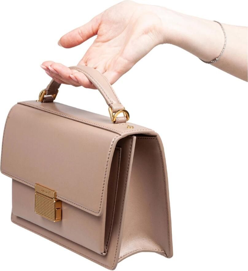 Golden Goose Beige leren handtas met verstelbare riem Brown Dames - Foto 5