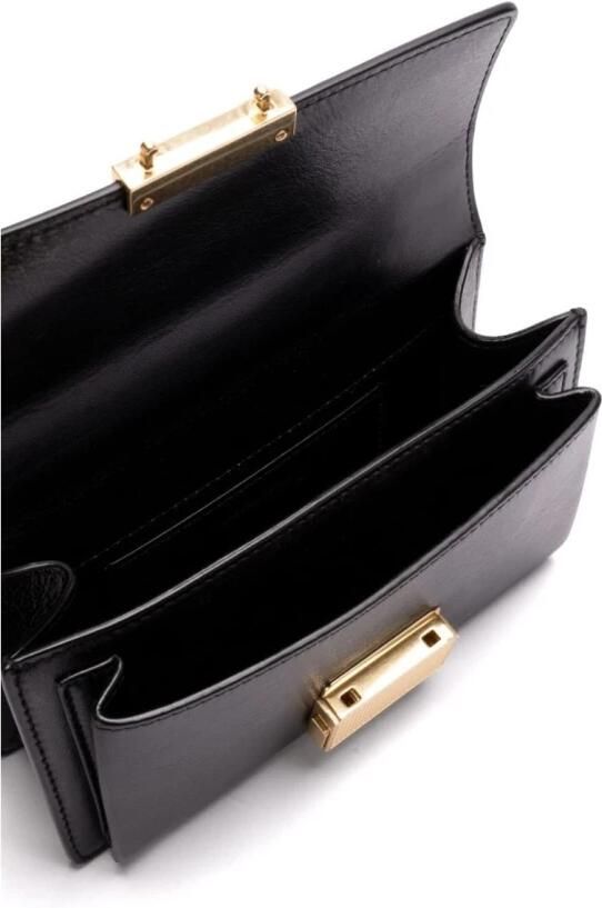 Golden Goose Zwarte leren schoudertas met goudkleurige hardware Black Dames - Foto 5
