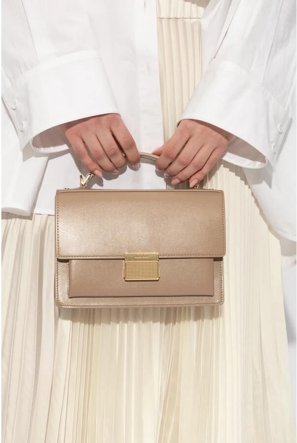 Golden Goose Beige leren handtas met verstelbare riem Brown Dames - Foto 9