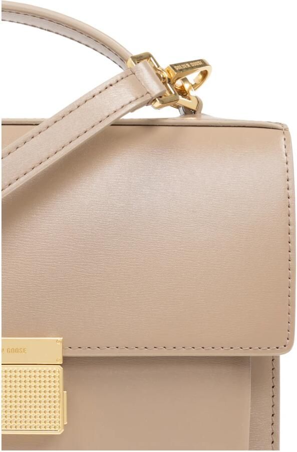 Golden Goose Beige leren handtas met verstelbare riem Brown Dames - Foto 10