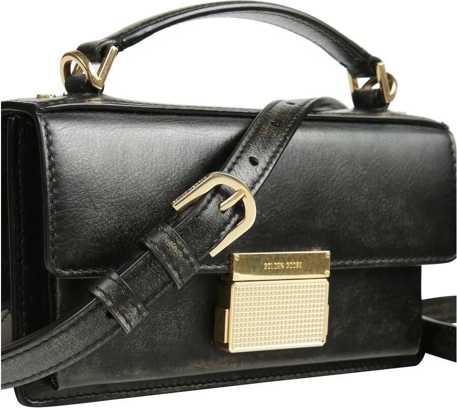 Golden Goose Zwarte leren schoudertas met goudkleurige hardware Black Dames - Foto 2