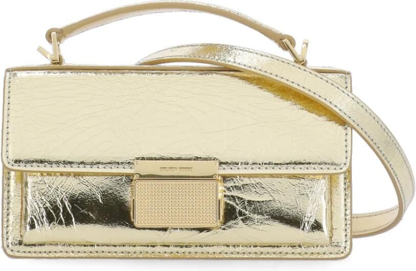 Golden Goose Metallic Finish Schoudertas met Sluiting Yellow Dames - Foto 11