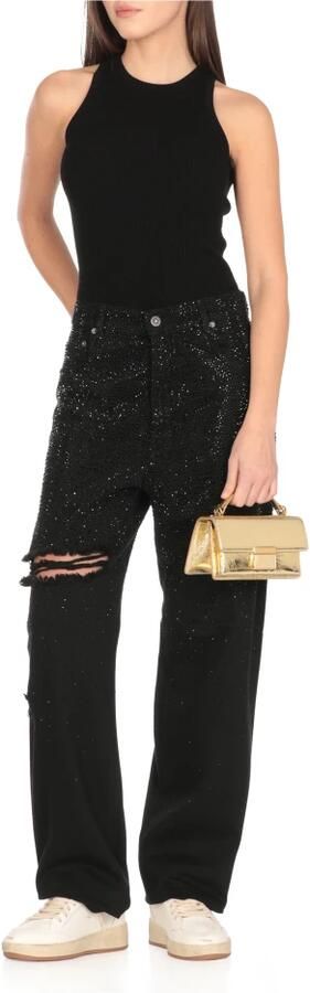 Golden Goose Metallic Finish Schoudertas met Sluiting Yellow Dames - Foto 13
