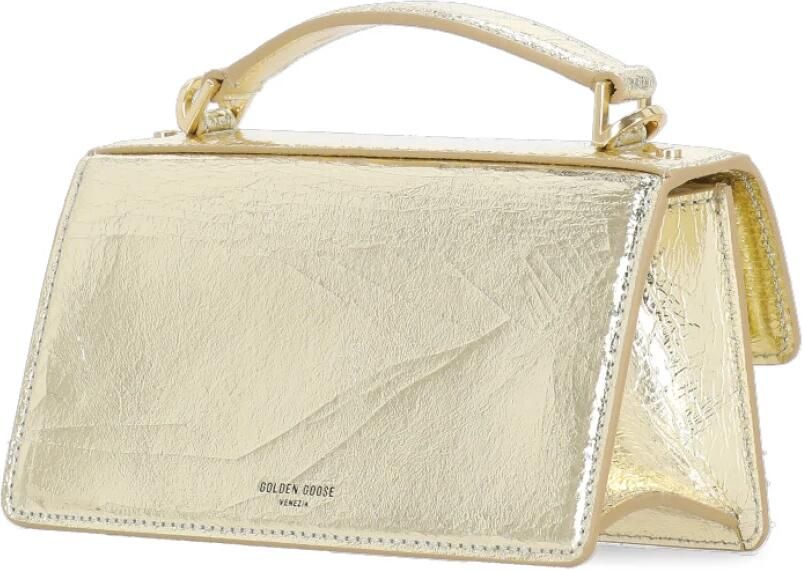 Golden Goose Metallic Finish Schoudertas met Sluiting Yellow Dames - Foto 9