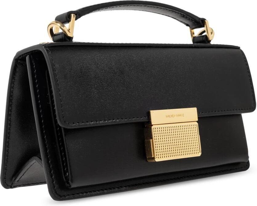 Golden Goose Zwarte leren schoudertas met goudkleurige gesp Black Dames - Foto 4