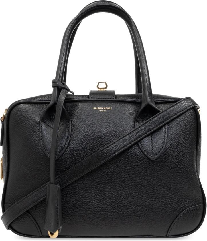 Golden Goose Handtas van korrelig leer met metalen sluiting Black Dames