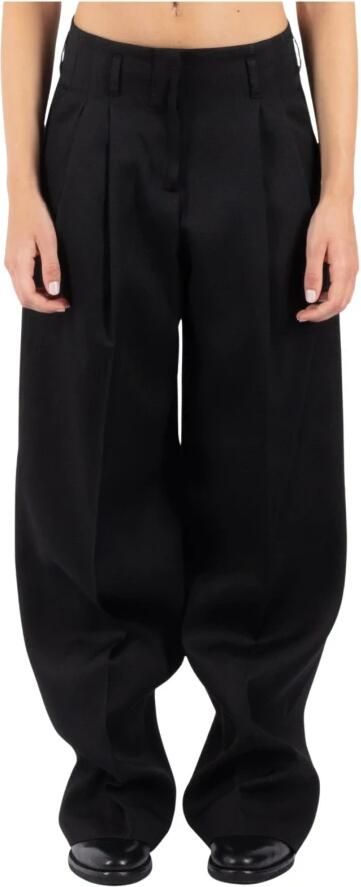 Golden Goose Zwarte wollen broek met sterdetail Black Dames - Foto 2