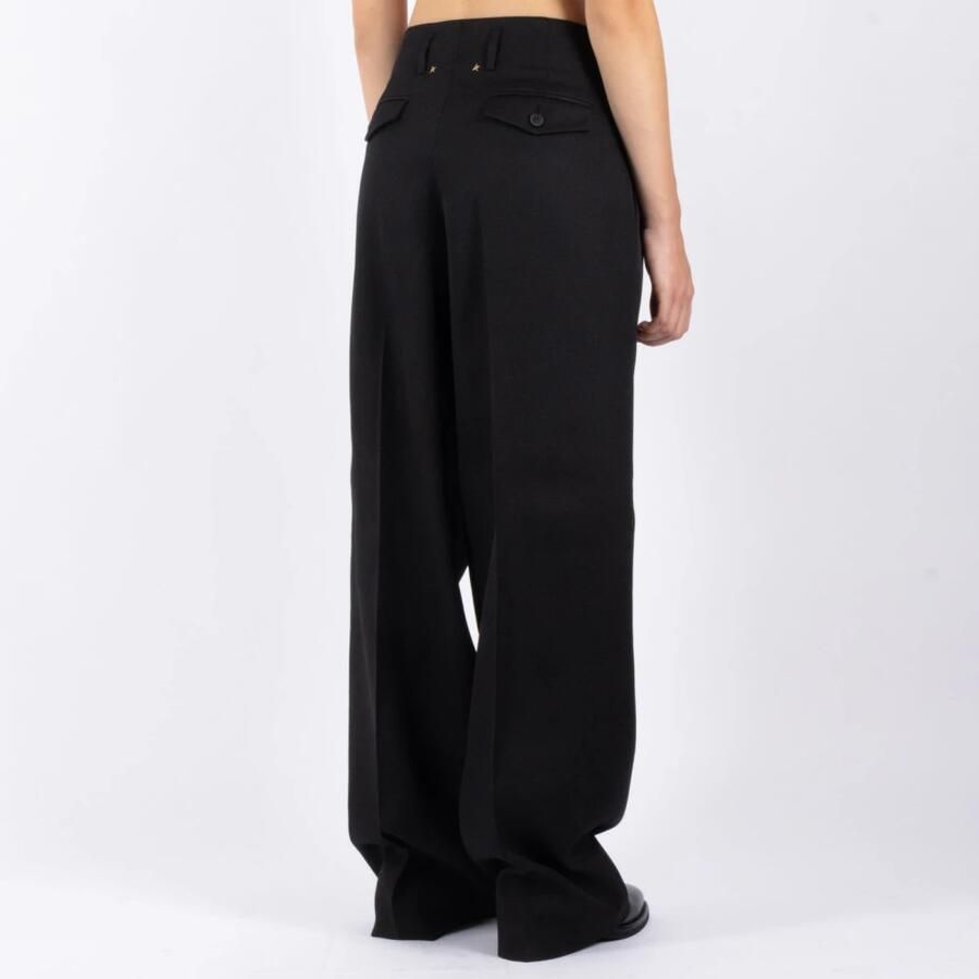 Golden Goose Zwarte wollen broek met sterdetail Black Dames - Foto 4
