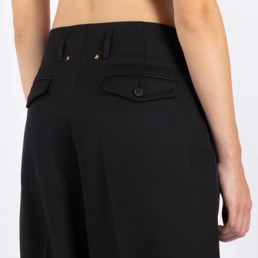 Golden Goose Zwarte wollen broek met sterdetail Black Dames - Foto 5