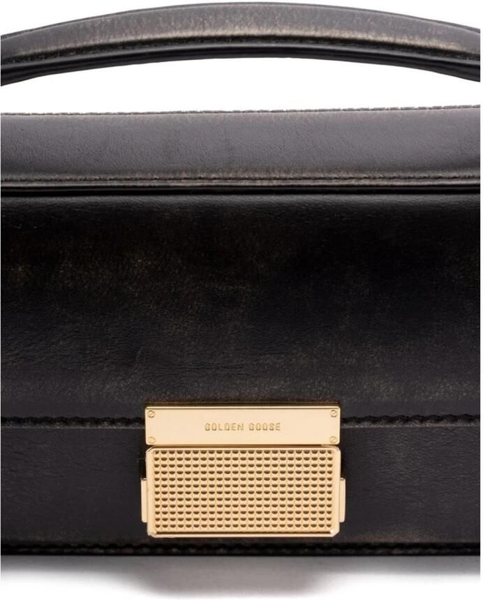 Golden Goose Zwarte leren schoudertas met goudkleurige hardware Black Dames - Foto 3