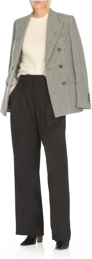 Golden Goose Zwarte wollen broek met sterdetail Black Dames - Foto 8
