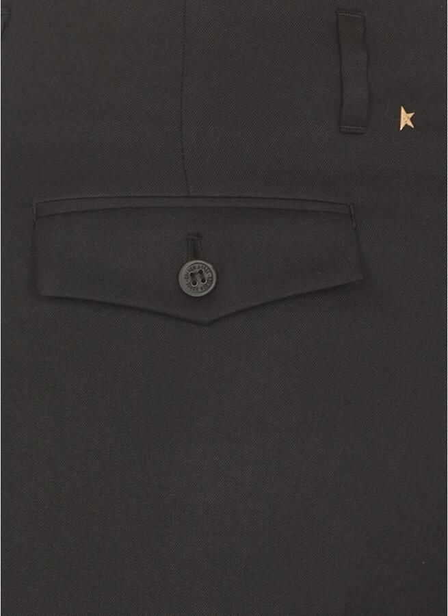 Golden Goose Zwarte wollen broek met sterdetail Black Dames - Foto 7