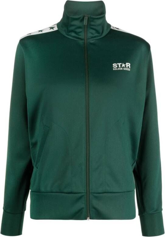 Golden Goose Groene Sweatshirt met Ritssluiting en Sterrenprint Groen Dames