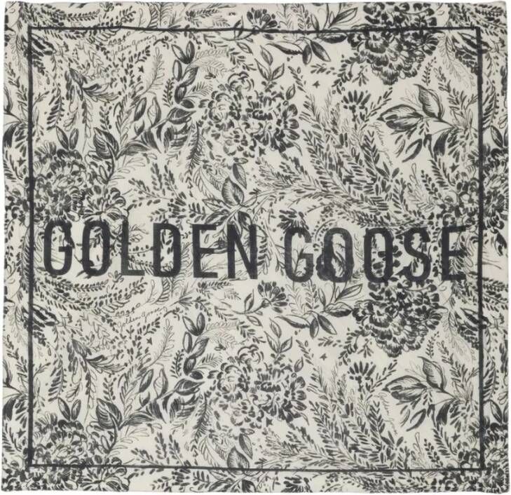 Golden Goose Journey Foulard Mixed Cotton Silk Toile DE Jouy Beige Dames