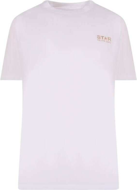 Golden Goose Katoenen T-Shirt met Glitterprint White Dames