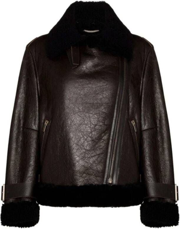 Golden Goose Leather Jackets Bruin Dames