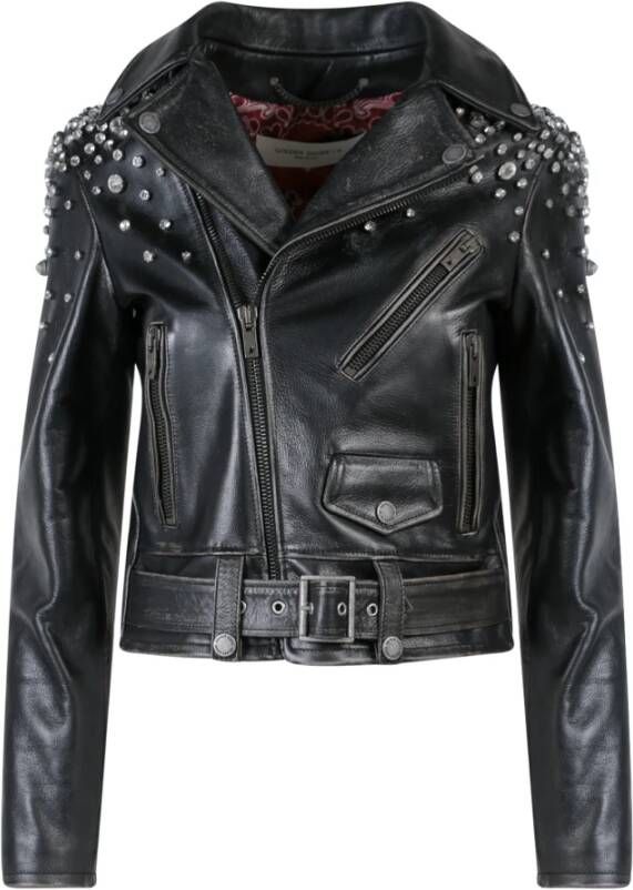 Golden Goose Leather Jackets Zwart Dames