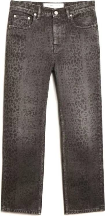 Golden Goose Leopard Print Flare Cropped Jeans Grijs Dames