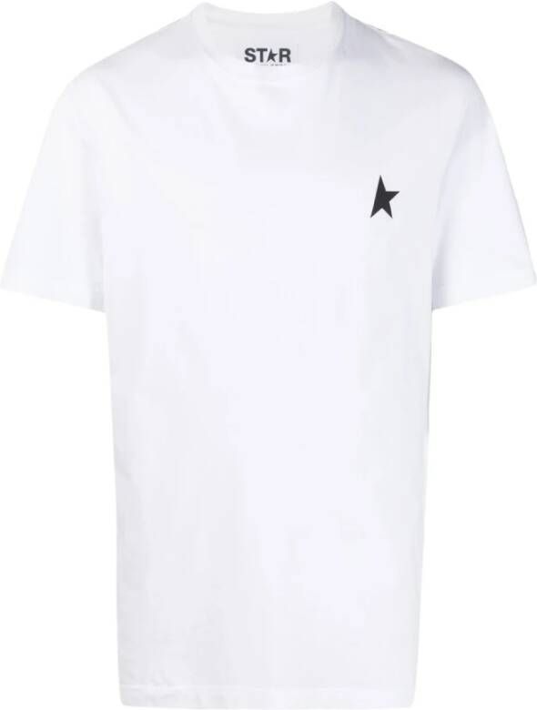 Golden Goose Wit Logo Print T-Shirt met Zwarte Ster White Heren