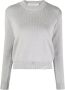 Golden Goose Versleten Katoenen Crew-Neck Sweater Gray Dames - Thumbnail 1