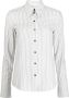 Golden Goose Witte Viscose Blouse met Smalle Zwarte Strepen Multicolor Dames - Thumbnail 1