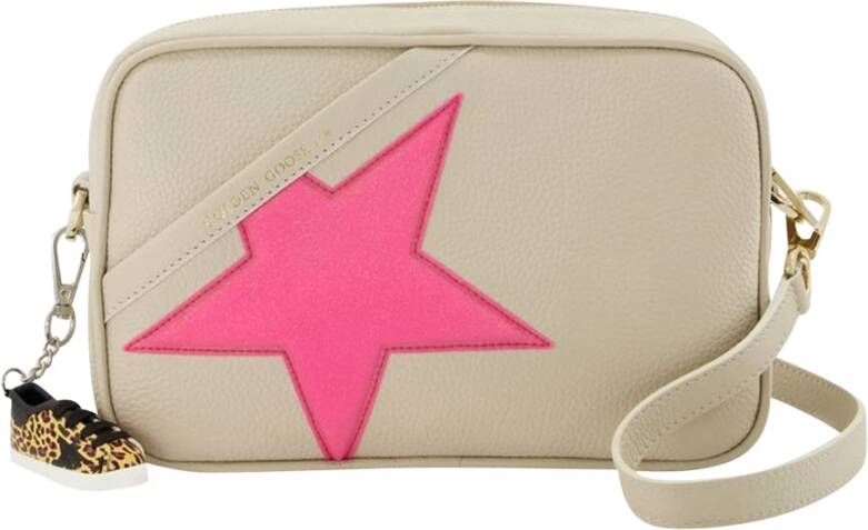 Golden Goose Star Bag in White Leather Wit Dames