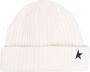 Golden Goose Stijlvolle Wollen Beanie met Zwarte Ster White - Thumbnail 2
