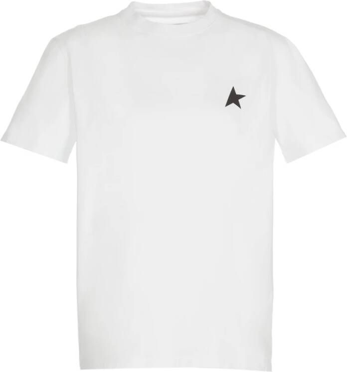 Golden Goose Stijlvolle katoenen T-shirt met contrasterende ster Wit