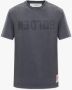Golden Goose Regular Katoenen Grijze T-shirt met Distressed Logo Gray Heren - Thumbnail 1