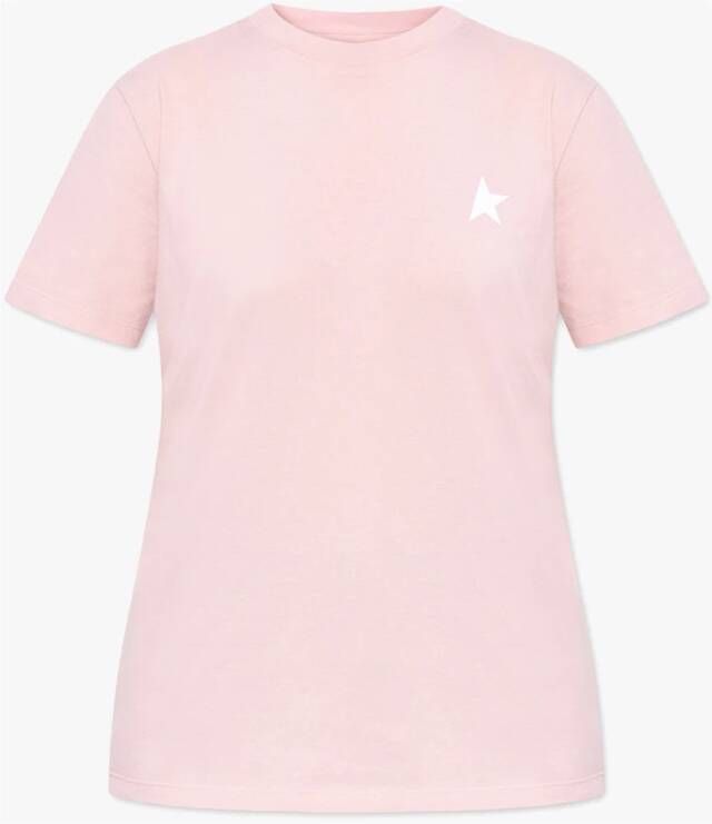 Golden Goose Roze Ster T-Shirt voor Vrouwen Pink Dames