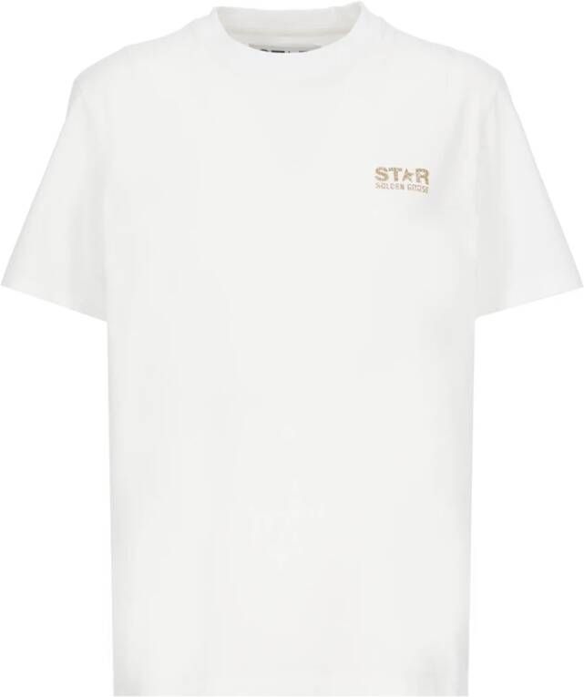 Golden Goose Stijlvol Logo Katoenen T-Shirt White Dames