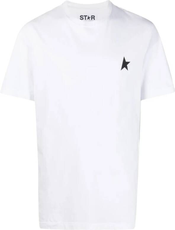 Golden Goose Wit Logo Print T-Shirt met Zwarte Ster White Heren
