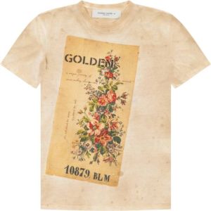 Golden Goose T-shirt with logo Beige Dames