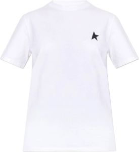 Golden Goose T-shirt with logo Wit Dames