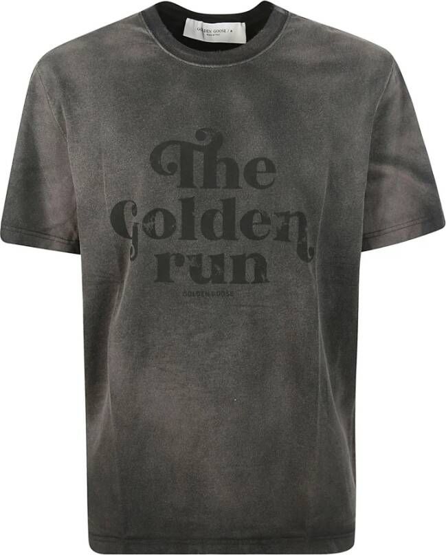 Golden Goose Journey Heren T-Shirt The Golden Run Grijs Heren