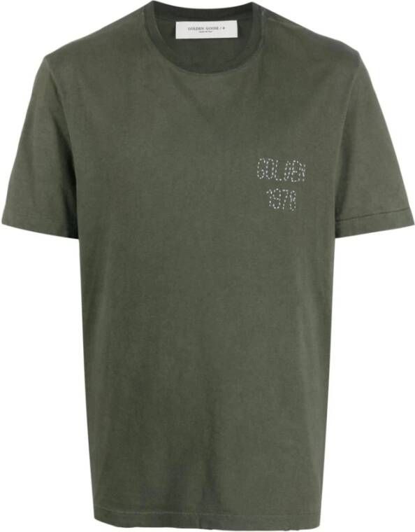 Golden Goose Groene T-shirts en Polos met Dubbele Ster Green Heren