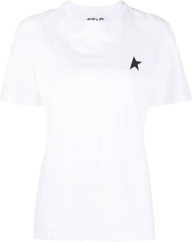 Golden Goose Katoenen Logo T-shirt met Ronde Hals White Dames