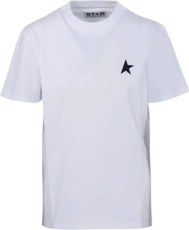 Golden Goose Katoenen Logo T-shirt met Ronde Hals White Dames