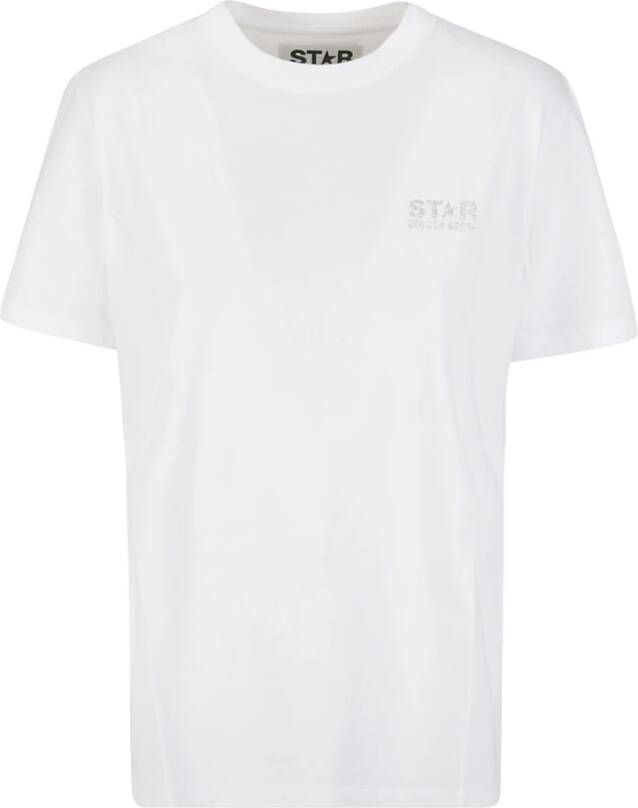 Golden Goose Regulier Logo T-Shirt Grote Ster White Dames