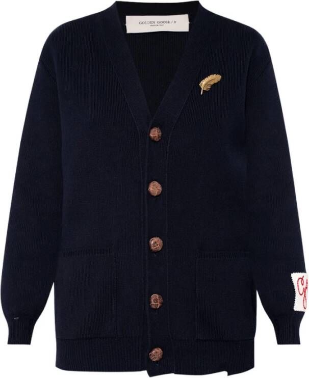 Golden Goose Blauwe Katoenen Vest met Vrouwelijke Pasvorm Blue Dames