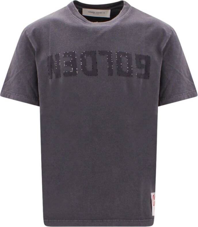 Golden Goose Vintage Logo Print Katoenen T-Shirt Grijs Heren