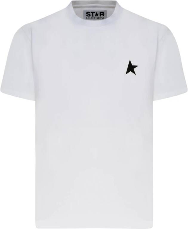Golden Goose Wit Katoenen Logo Print T-Shirt Wit Dames