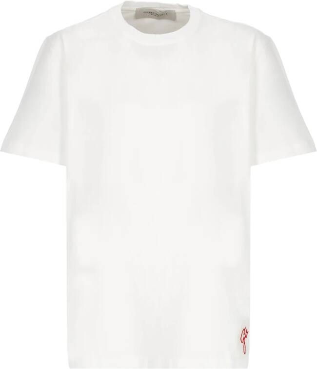 Golden Goose Versleten Katoenen Jersey T-shirts en Polos White Heren