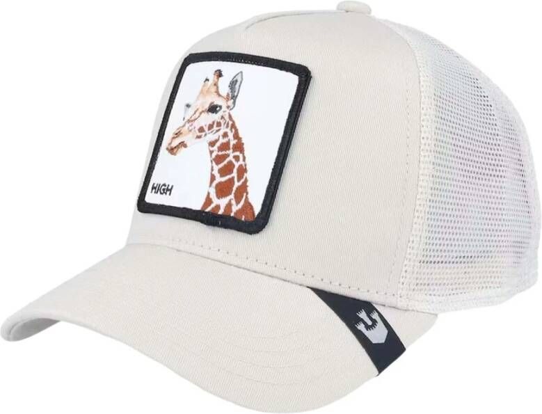 Goorin Bros Beige hoge trucker pet met giraffe print Beige