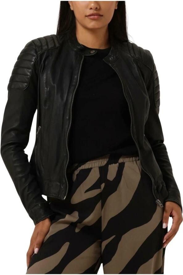 Goosecraft Biker Leren Jas Zwart Black Dames - Foto 6