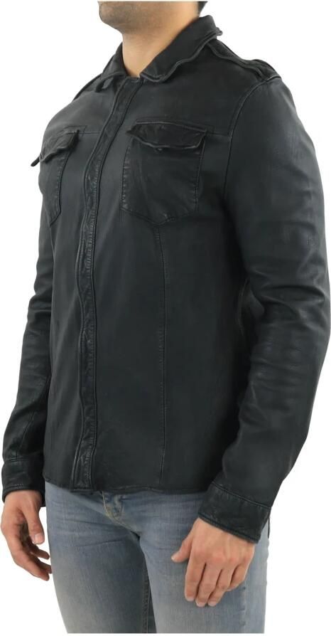 GOOSECRAFT Heren Overhemden Shirt076 Zwart - Foto 4